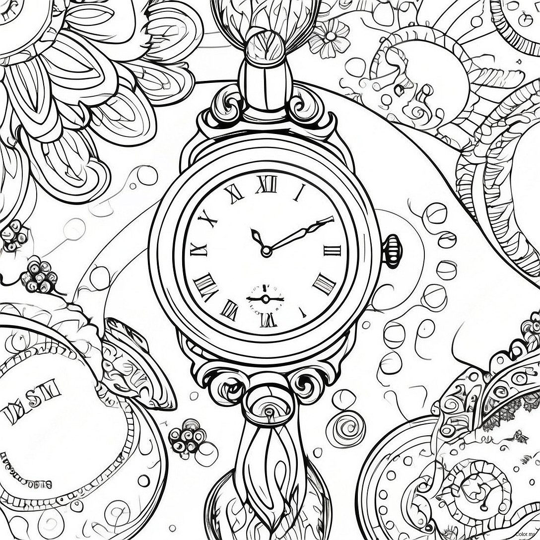 Vintage Watch Coloring Page 40118 33274