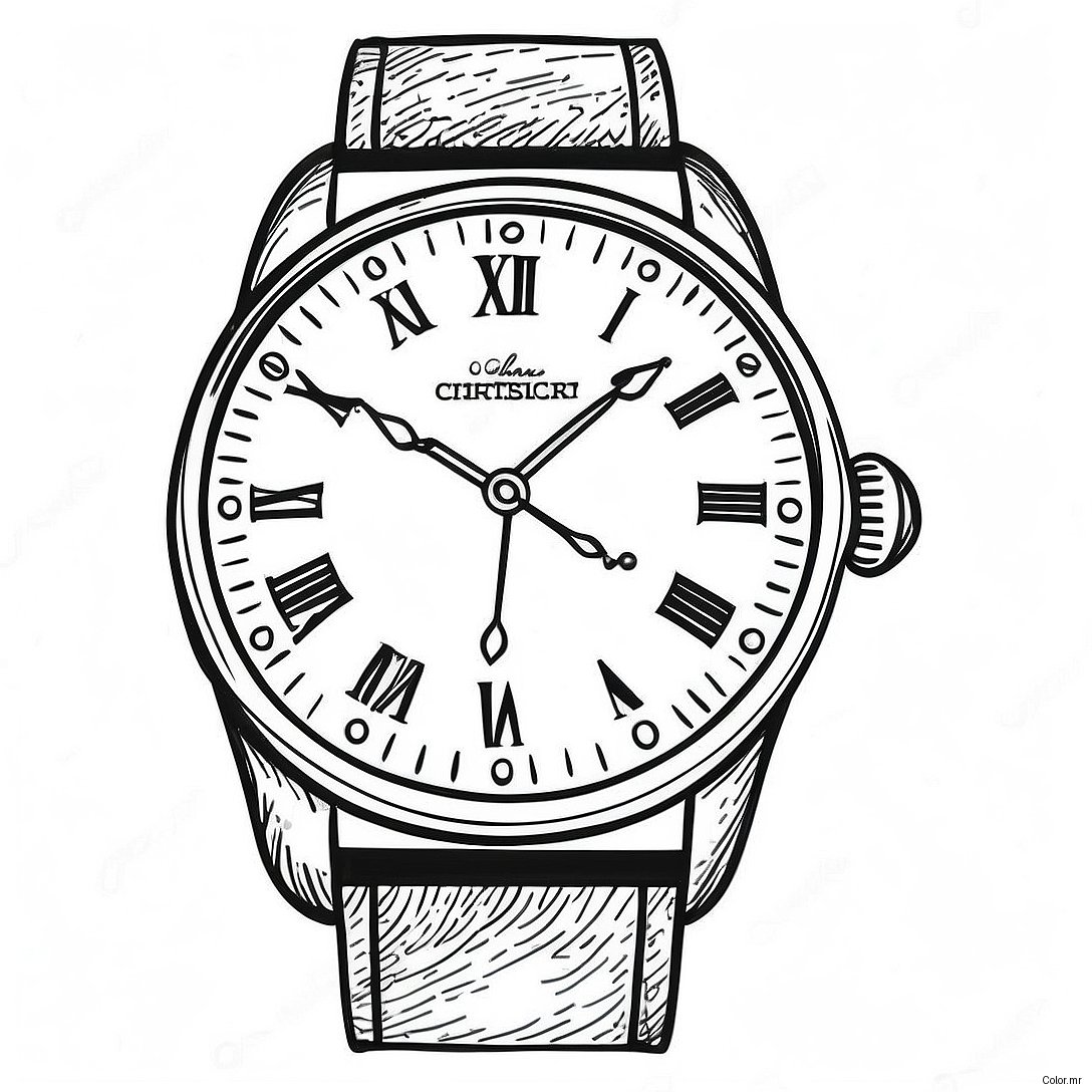 Vintage Watch Coloring Page 40118 33275