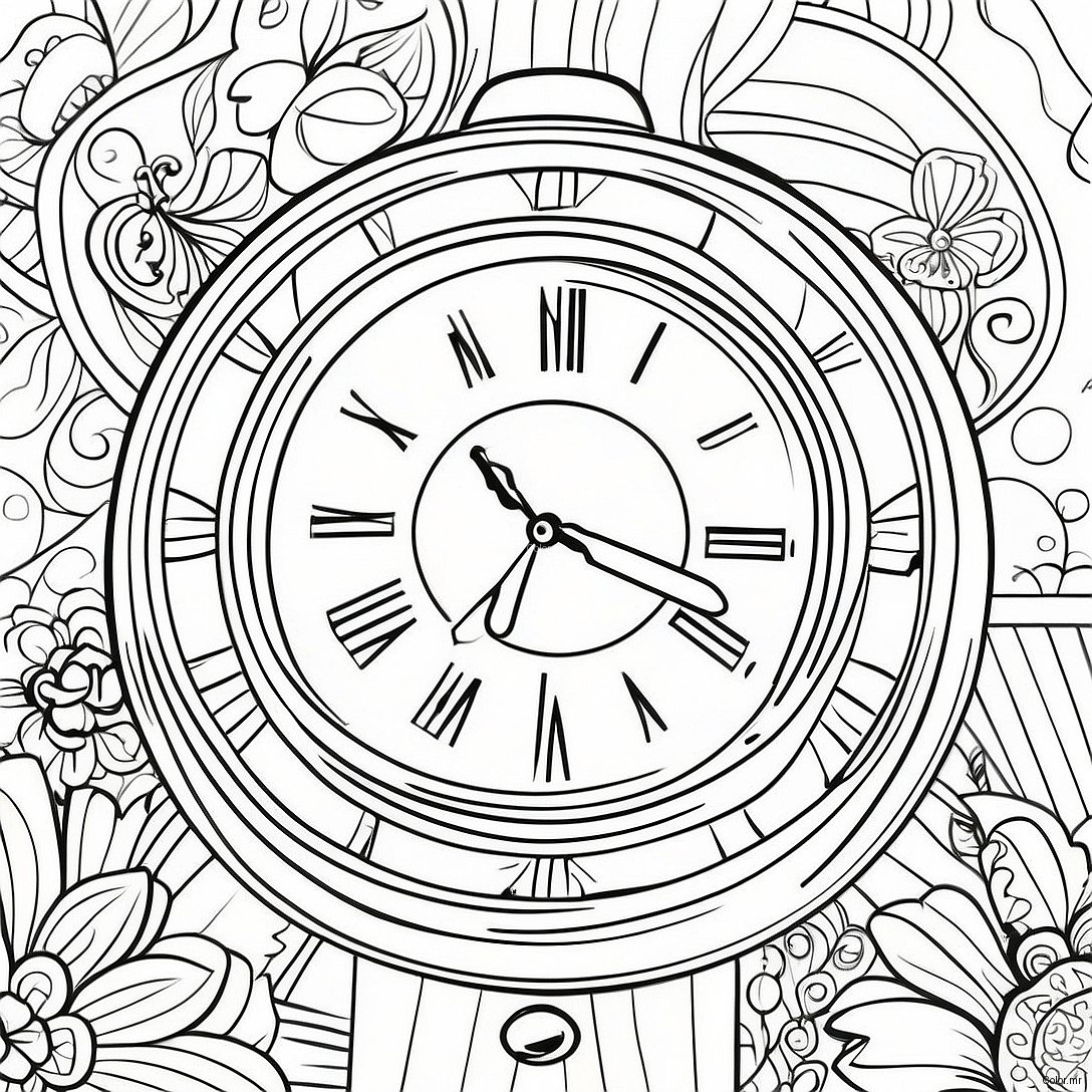 Vintage Watch Coloring Page 40118 33276