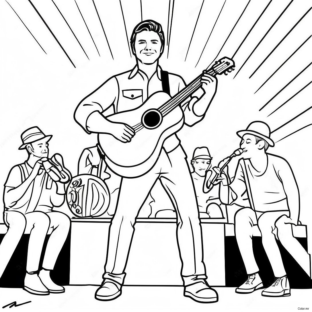 Zach Bryan Performing On Stage Coloring Page 41960 34810
