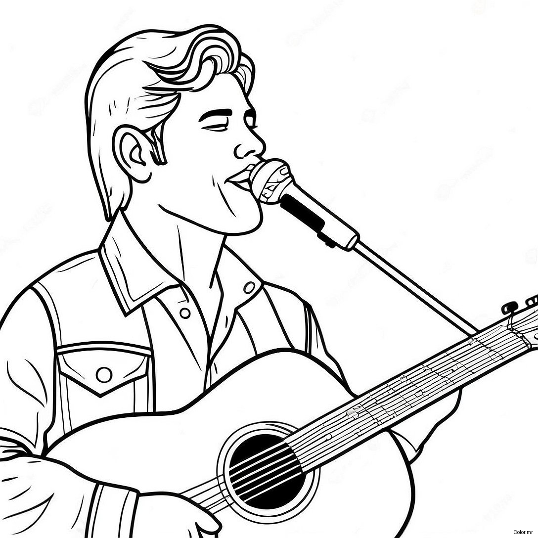 Zach Bryan Performing On Stage Coloring Page 41960 34811