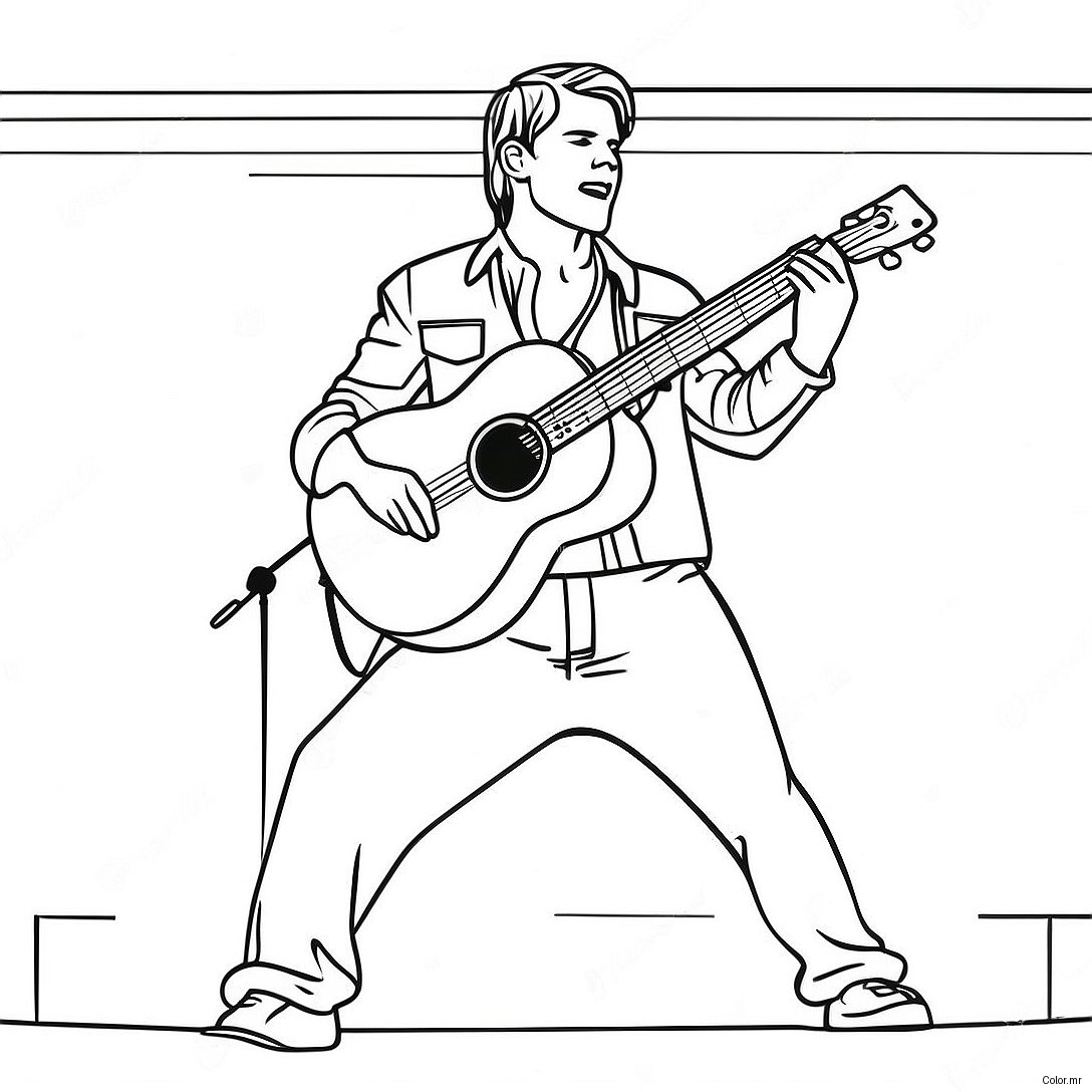 Zach Bryan Performing On Stage Coloring Page 41960 34812