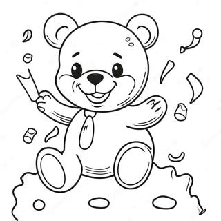 Colorful Gummy Bear Party Coloring Page 10007-8229