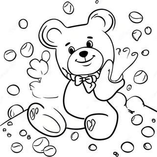 Colorful Gummy Bear Party Coloring Page 10007-8231