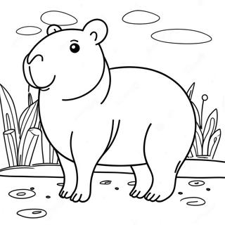 Capybara Coloring Page 10016-8234