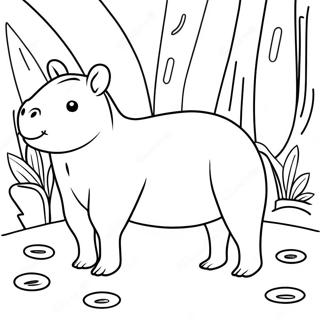 Capybara Coloring Page 10016-8236