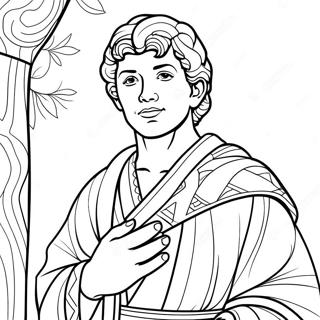 Joseph With Colorful Coat Coloring Page 10047-8261