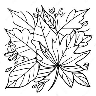 Colorful Autumn Leaves Coloring Page 10067-8278