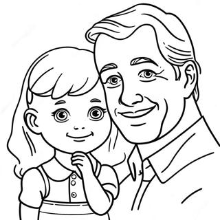 Sweet Daughter And Dad Coloring Page 10077-8285