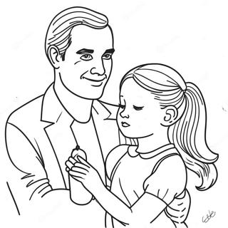 Sweet Daughter And Dad Coloring Page 10077-8286