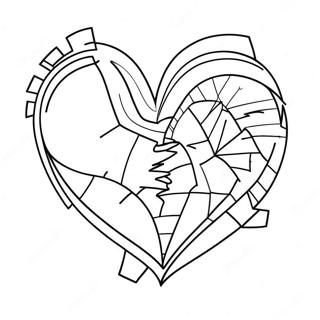 Broken Heart Coloring Page 10086-8290