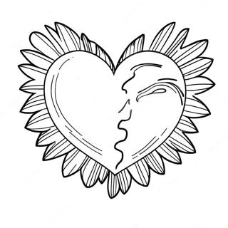 Broken Heart Coloring Page 10086-8292