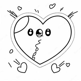 Cute Broken Heart With Band Aid Coloring Page 10087-8294