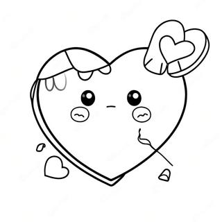 Cute Broken Heart With Band Aid Coloring Page 10087-8295