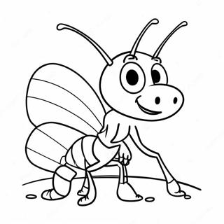 Cute Cartoon Ant Coloring Page 10097-8302