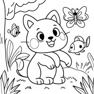 Playful Animals In A Garden Coloring Page 10107-8309