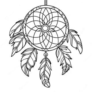 Colorful Dream Catcher With Feathers Coloring Page 1012-809