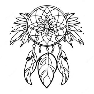 Colorful Dream Catcher With Feathers Coloring Page 1012-811