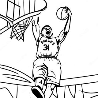 Giannis Dunking A Basketball Coloring Page 10147-8342