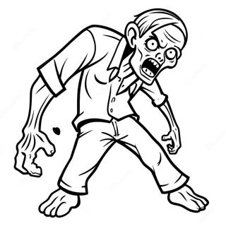 Zombie Character In Action Coloring Page 10157-8349