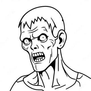 Zombie Character In Action Coloring Page 10157-8351