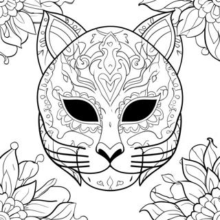 Colorful Animal Mask Coloring Page 10177-8365