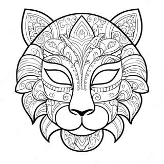 Colorful Animal Mask Coloring Page 10177-8366