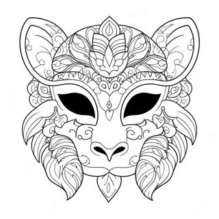 Colorful Animal Mask Coloring Page 10177-8367