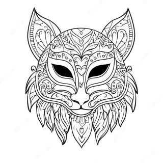 Colorful Animal Mask Coloring Page 10177-8368