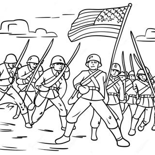 Patriotic Soldiers In Battle Coloring Page 10197-8381