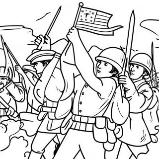 Patriotic Soldiers In Battle Coloring Page 10197-8382