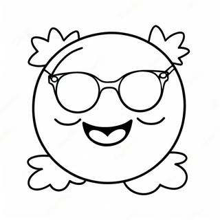 Happy Smiley Face With Sunglasses Coloring Page 1022-817