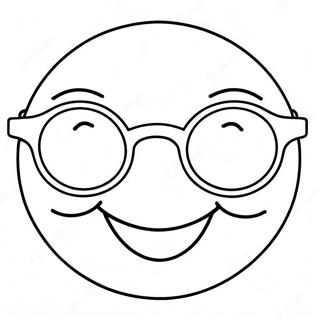 Happy Smiley Face With Sunglasses Coloring Page 1022-819