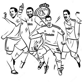 Real Madrid Players Celebrating Coloring Page 10237-8414