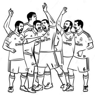 Real Madrid Players Celebrating Coloring Page 10237-8416