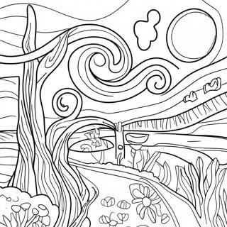 Van Gogh Starry Night Coloring Page 10246-8420