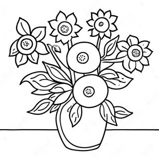 Van Gogh Sunflowers Coloring Page 10247-8421