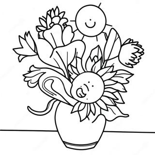 Van Gogh Sunflowers Coloring Page 10247-8422