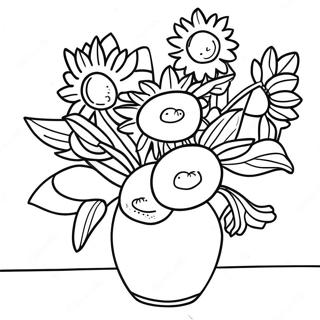 Van Gogh Sunflowers Coloring Page 10247-8424