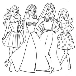 Barbie And Friends Coloring Page 10256-8427