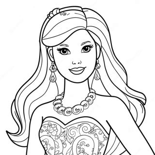 Barbie In A Sparkly Dress Coloring Page 10257-8430