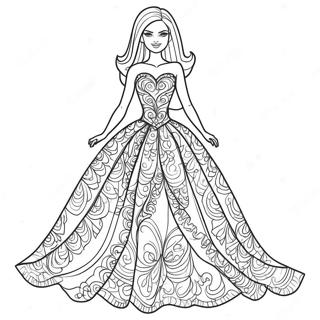 Barbie In A Sparkly Dress Coloring Page 10257-8432