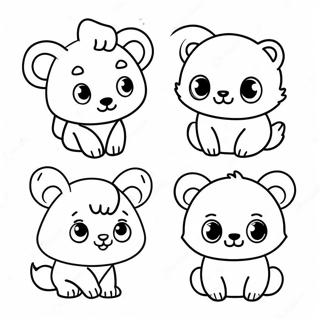 Cute Mini Coloring Page Of Adorable Animals 10296-8458