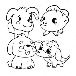 Cute Mini Coloring Page Of Adorable Animals 10296-8460