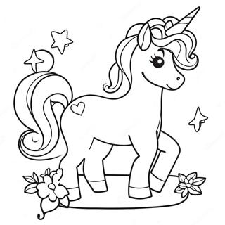 Charming Cute Mini Unicorn Coloring Page 10297-8462