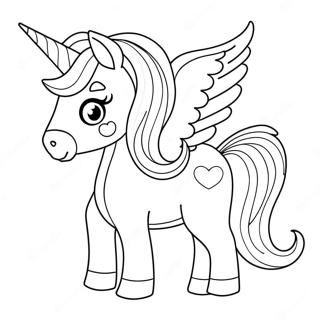 Charming Cute Mini Unicorn Coloring Page 10297-8463