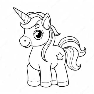 Charming Cute Mini Unicorn Coloring Page 10297-8464