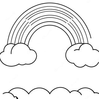 Colorful Rainbow With Clouds Coloring Page 102-86