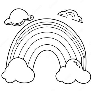 Colorful Rainbow With Clouds Coloring Page 102-87