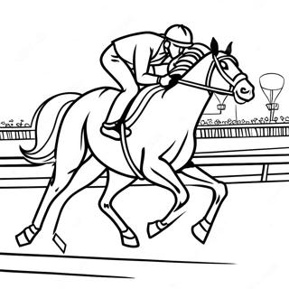 Kentucky Derby Horse Racing Coloring Page 10316-8474